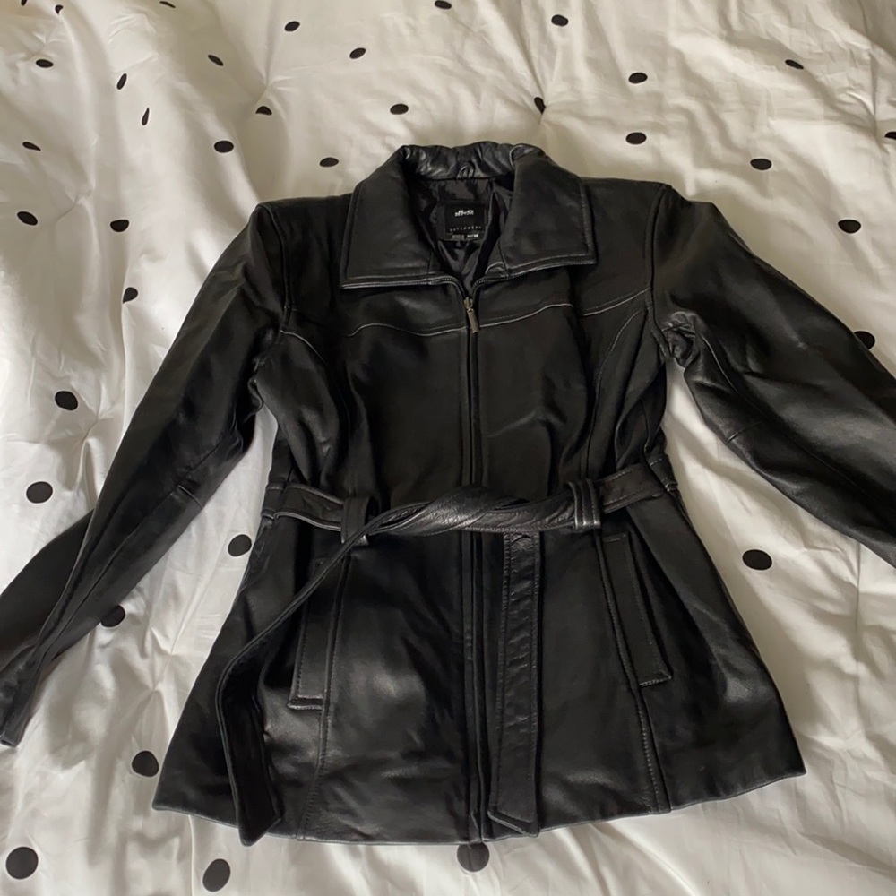 Black leather jacket